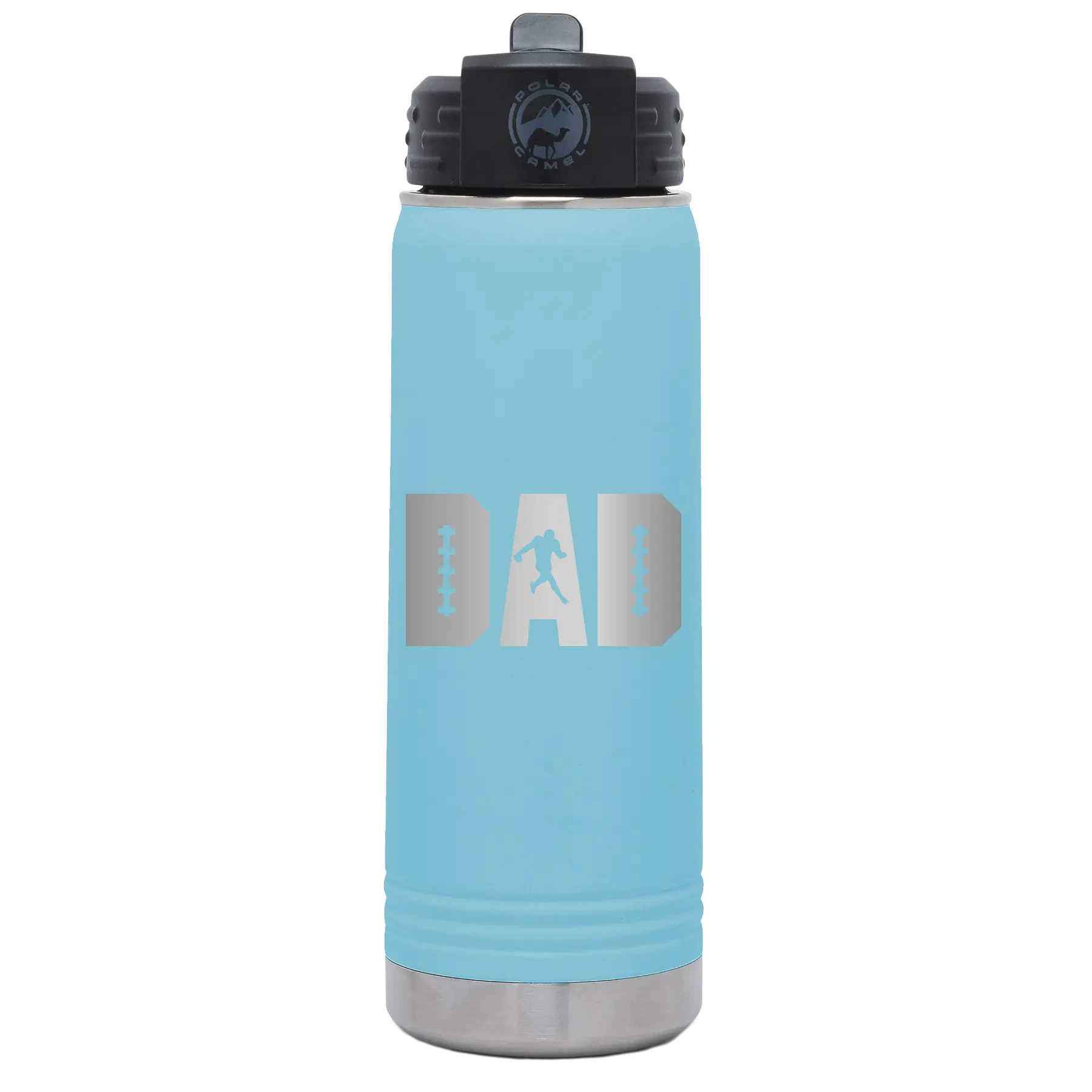 Football Dad 20 oz Water Bottle | Light Blue