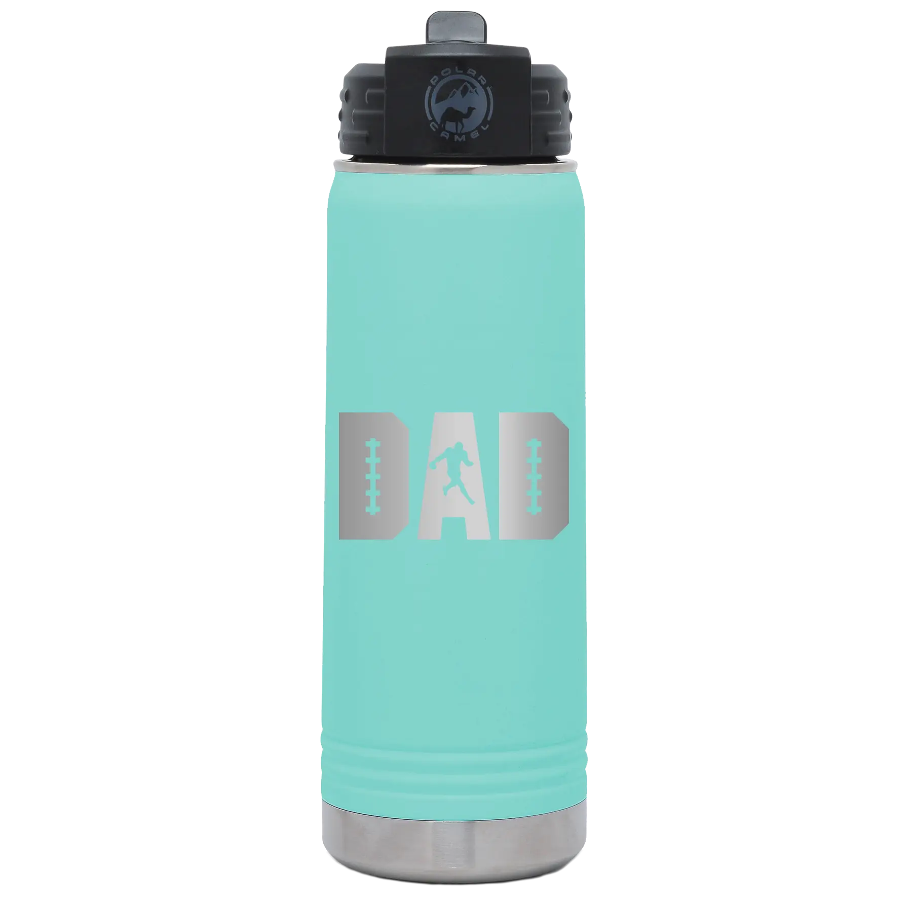 Football Dad 20 oz Water Bottle | Teal