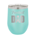 Football Dad2 Wine Cup | Teal