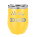Hockey Dad2 Wine Cup | Yellow