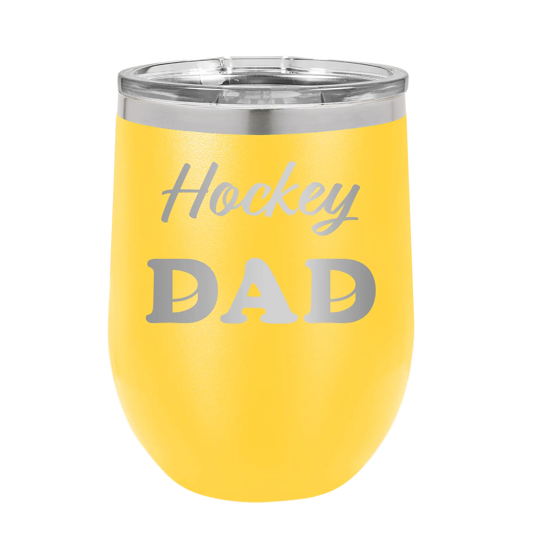 Hockey Dad2 Wine Cup | Yellow