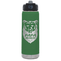 Papa Beard 20 oz Water Bottle | Green