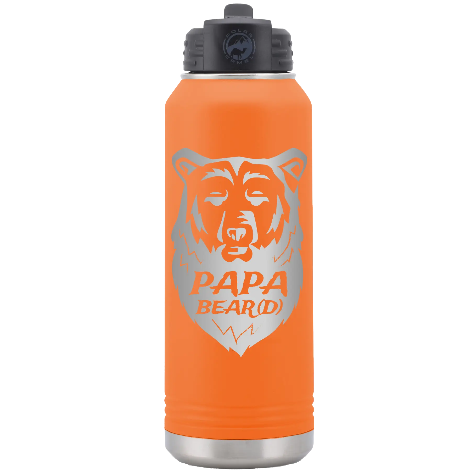 Papa Beard 32 oz Water Bottle | Orange