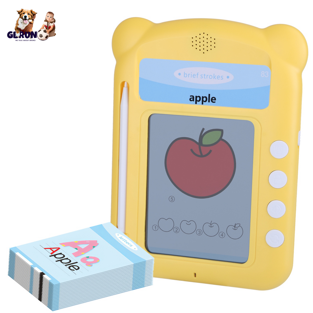 100 Words Talking Flash Cards 5.5In Toddler LCD Writing Tablet with 50 Double-sided Cards Stylus Pen Electronic Cognitive Audio Toddler Reading Machin