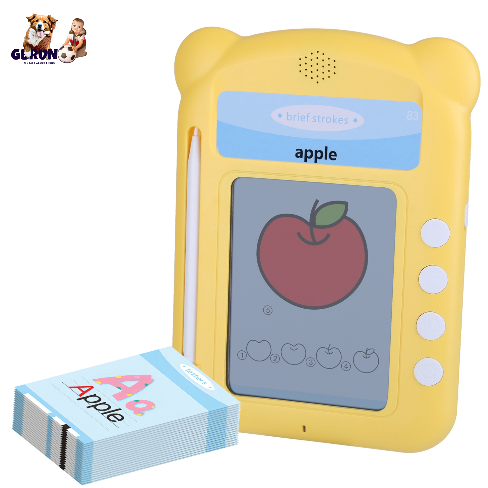 100 Words Talking Flash Cards 5.5In Toddler LCD Writing Tablet with 50 Double-sided Cards Stylus Pen Electronic Cognitive Audio Toddler Reading Machin