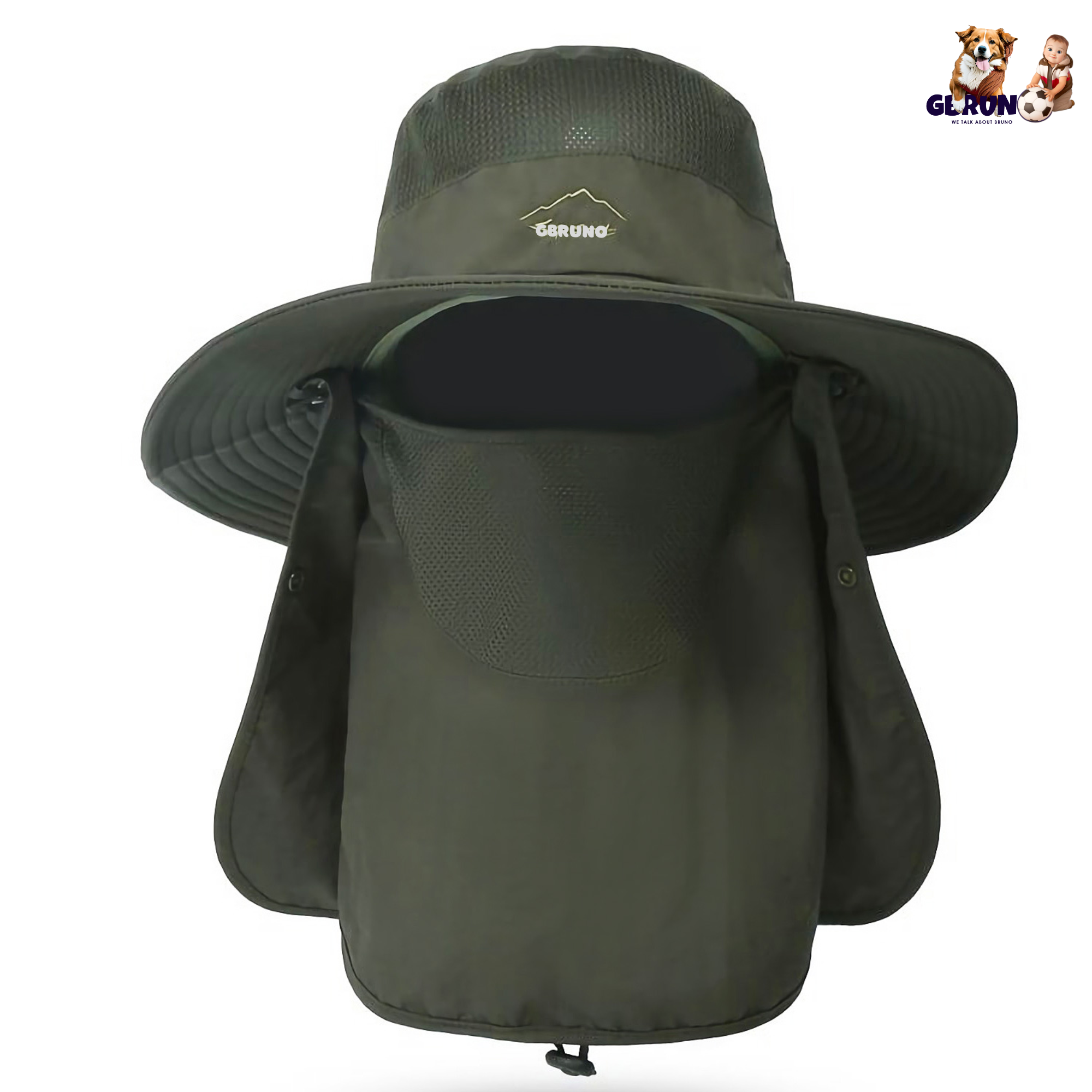 Fishing Bucket Hat Wide Brim Breathable Unisex Hat Sunlight-proof Removable Neck Face Fishing Cap For Fishing Hiking Traveling