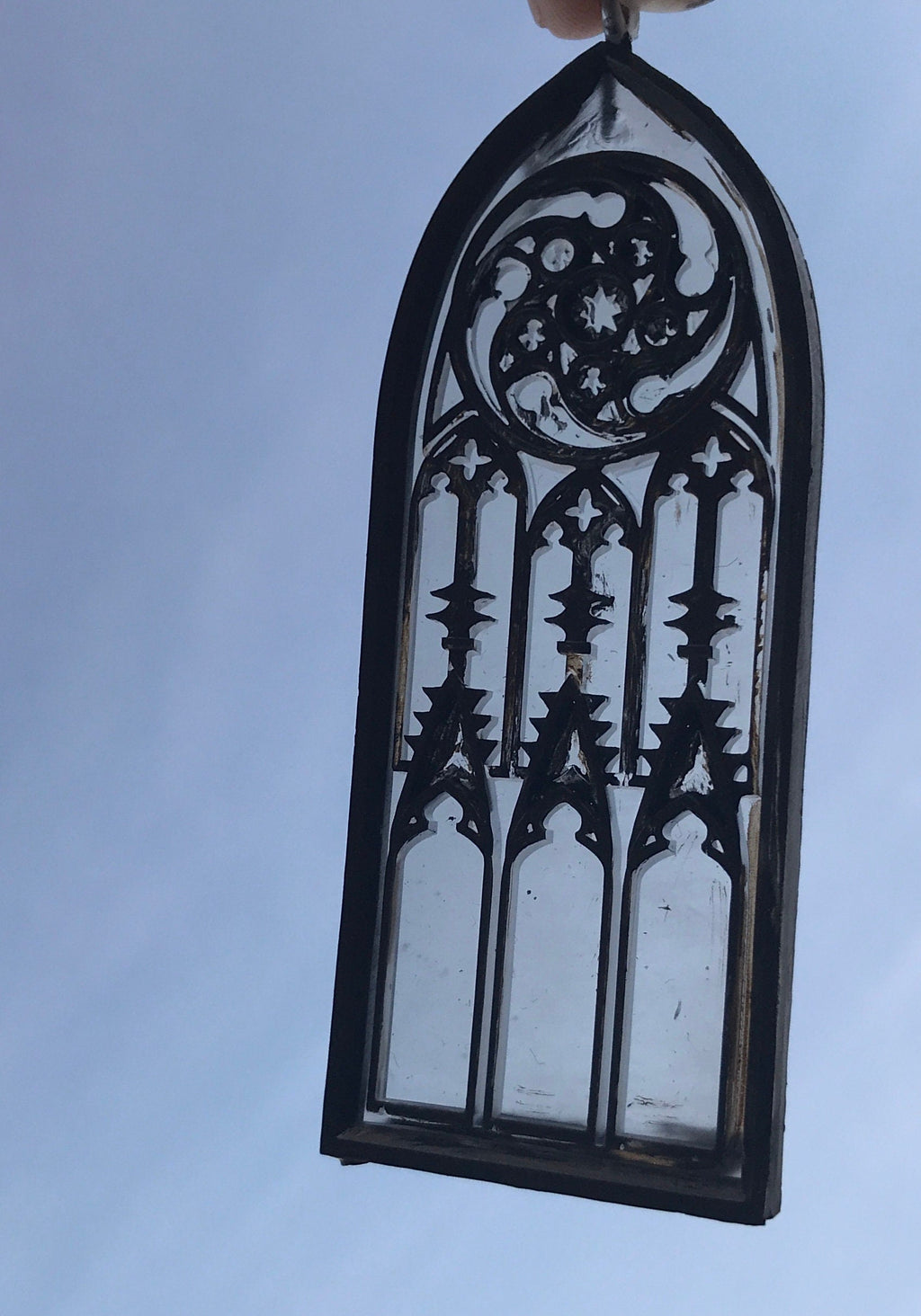 Gothic Cathedral Arch Ornament, Translucent | Unique Gothic Home Decor | Resin Medieval Architecture, Gothic Ornament Holiday Decor