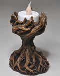 Yggdrasil the World Tree Tea Light Holder, Hand Painted Resin Sculpture | Earthy Fantasy Decor| Candle for Witchy Gift and Gothic Home Decor