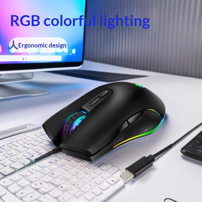 Ergonomic Design Wired RGB Professional Gaming Mouse Optical Gamer Mice Adjustable DPI Mouse With Backlight For Computer
