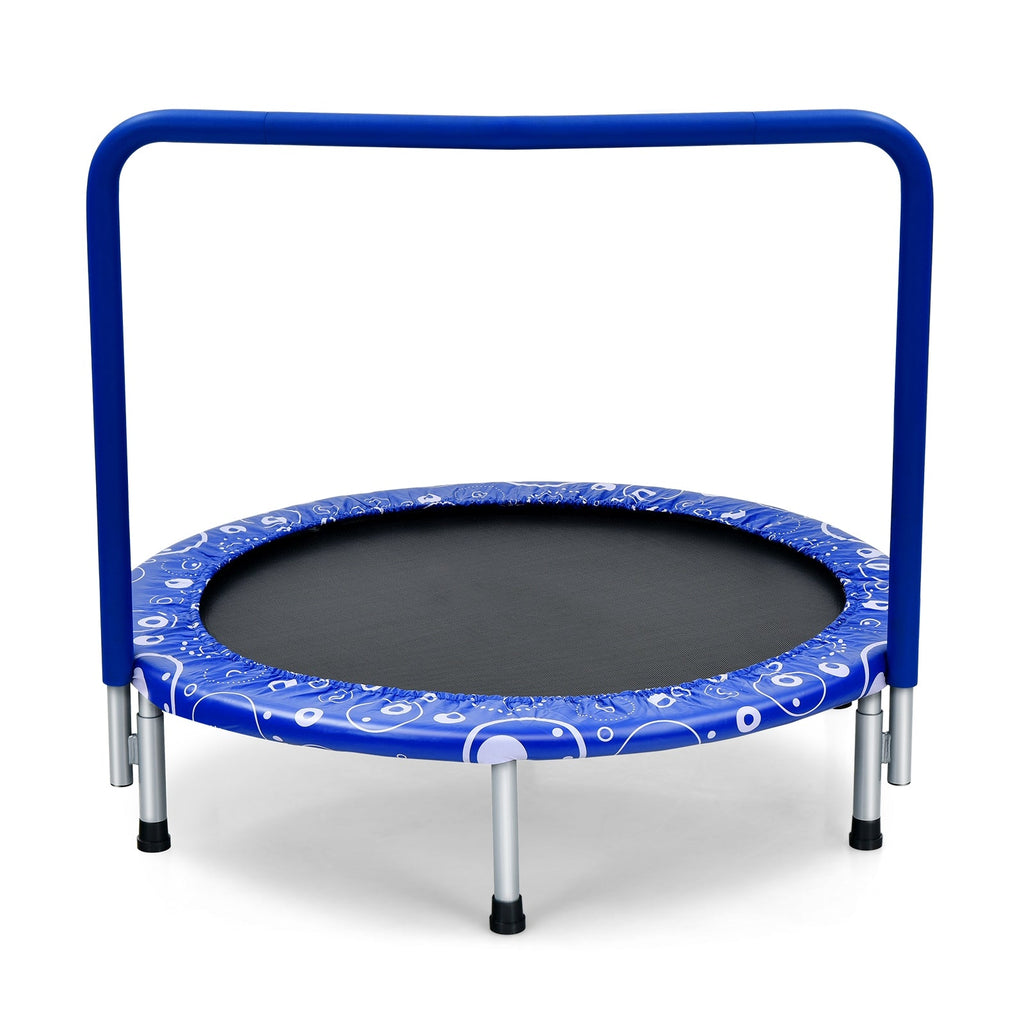 36 Inch Kids Trampoline Mini Rebounder with Full Covered Handrail-Blue