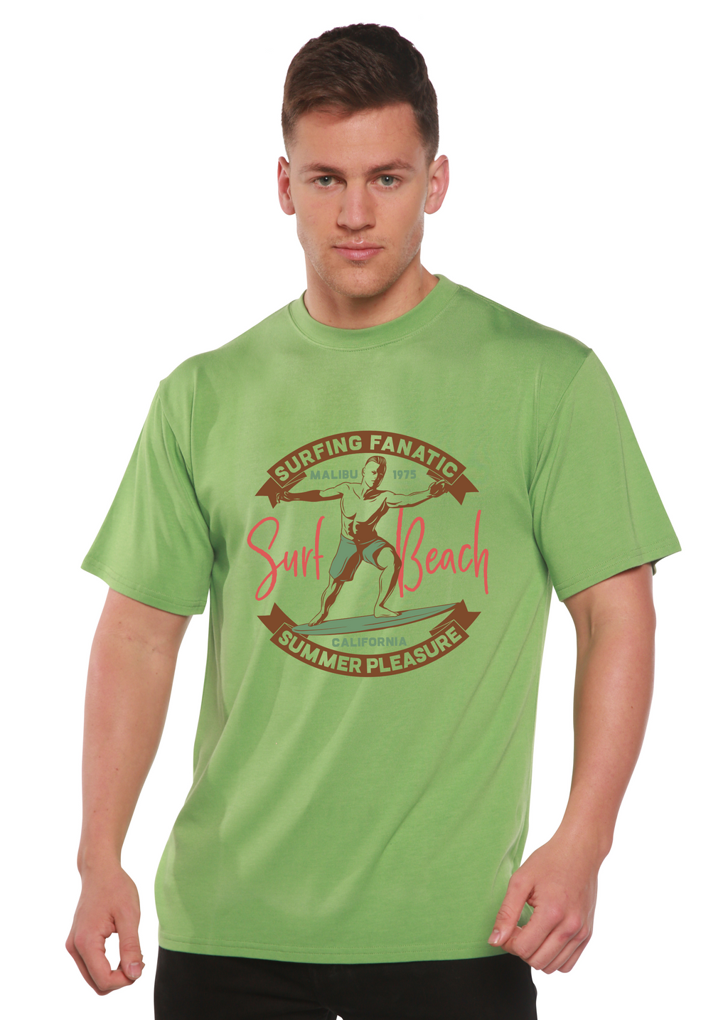 Surf Beach Men's Bamboo Viscose/Organic Cotton Short Sleeve Graphic T-Shirt