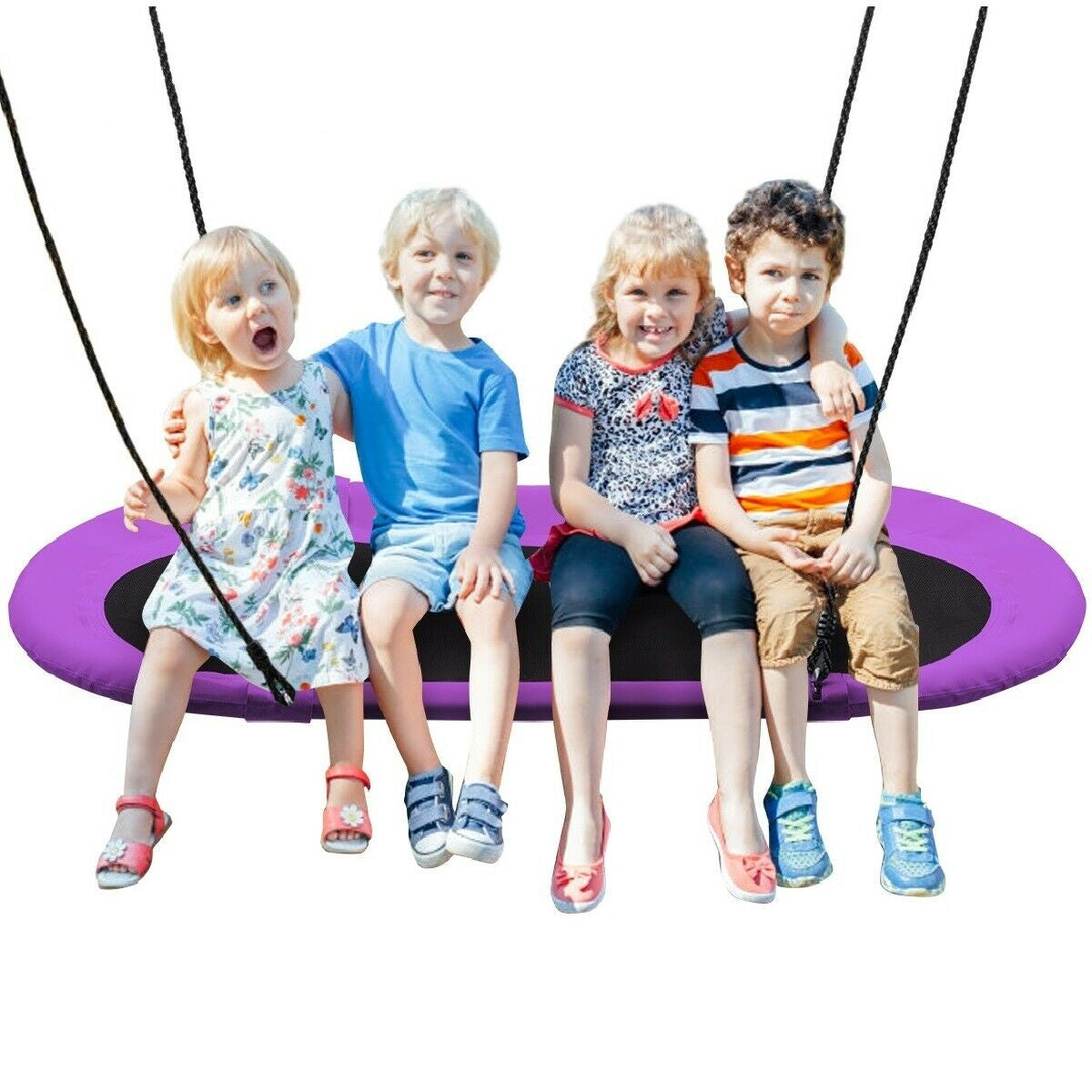 60 Inch Saucer Surf Outdoor Adjustable Swing Set-Purple