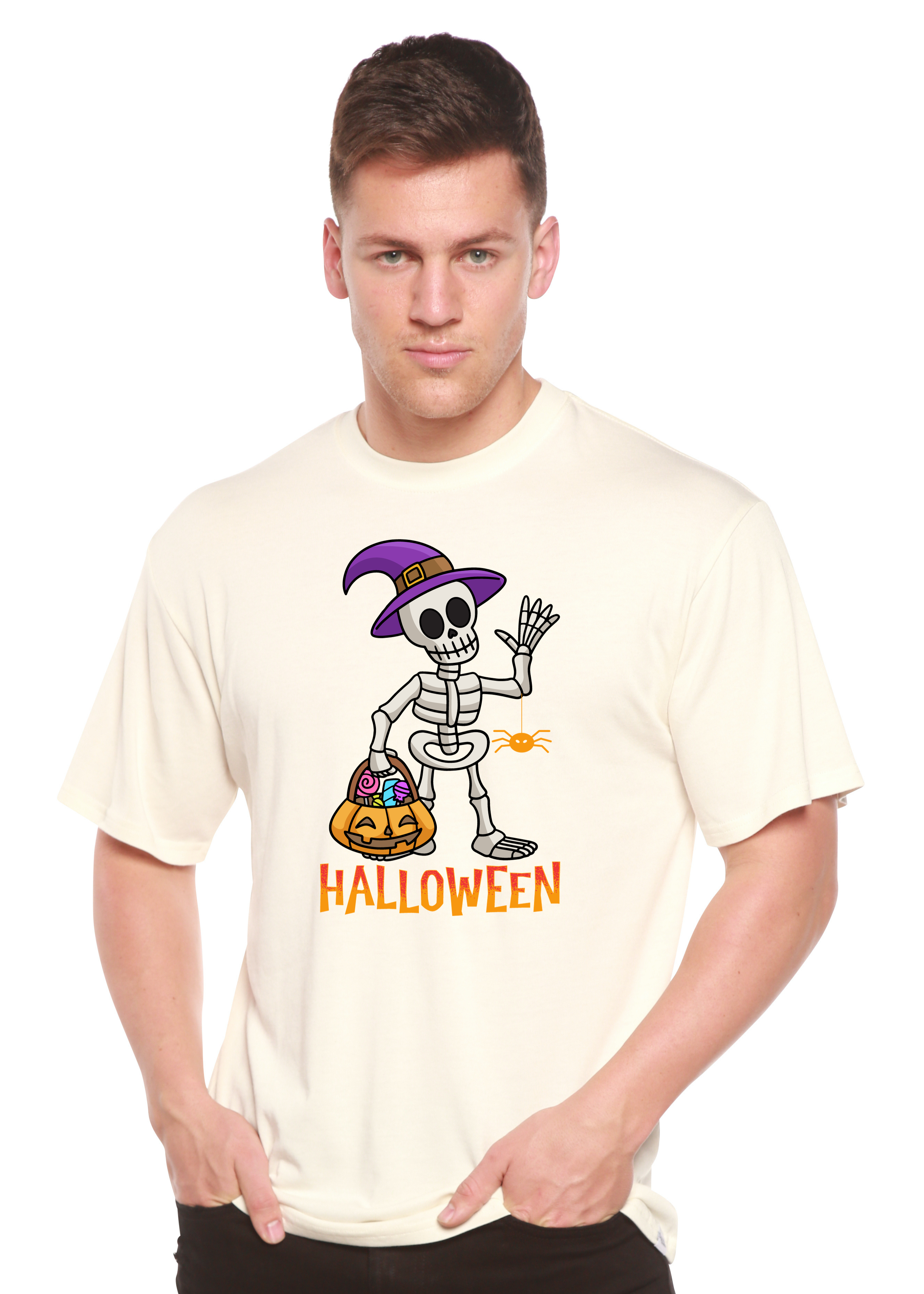Happy Halloween Unisex Bamboo Viscose/Organic Cotton Short Sleeve Graphic T-Shirt