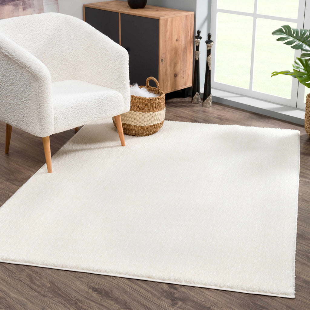 Judy White Washable Area Rug - Clearance