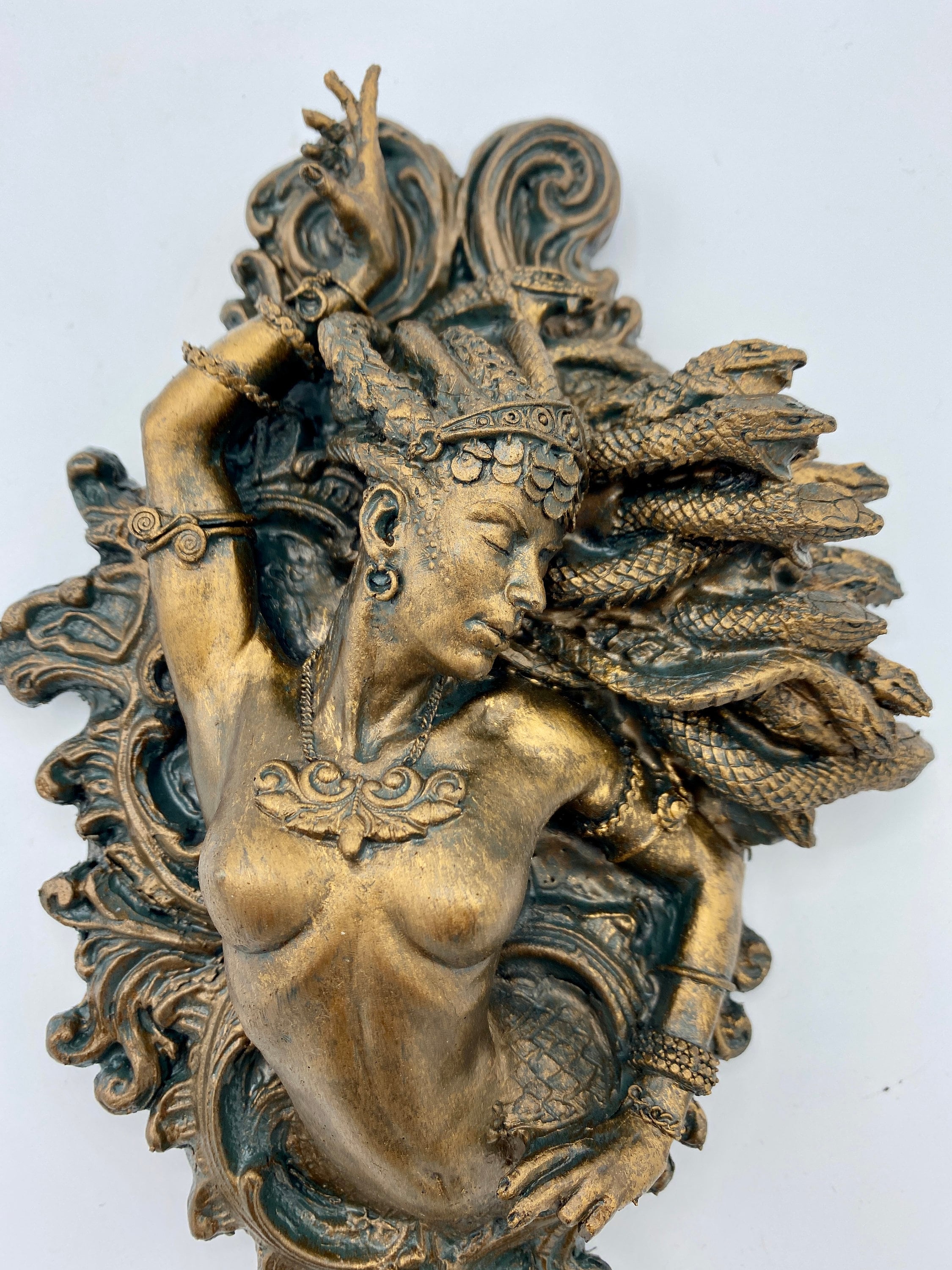 Medusa Small Plaque,  Resin Sculpture |. Mythological Creature Wall Art | Myths and Legends Character Statue | Fantasy Art Lover Gift