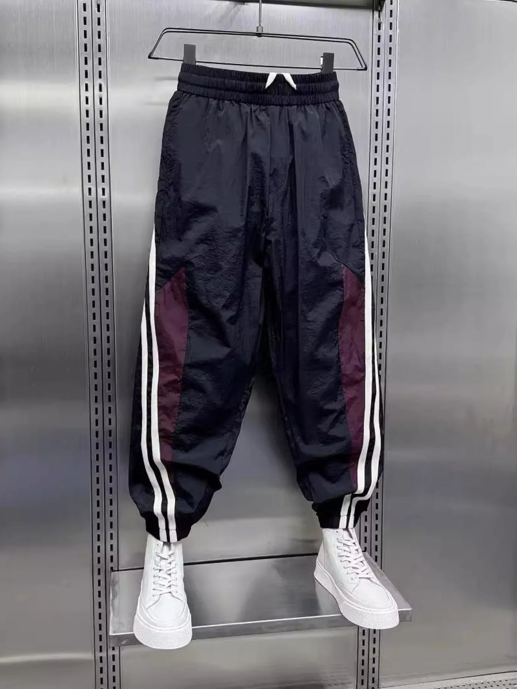 Men's Plus Size Side Striped Loose Fit Joggers