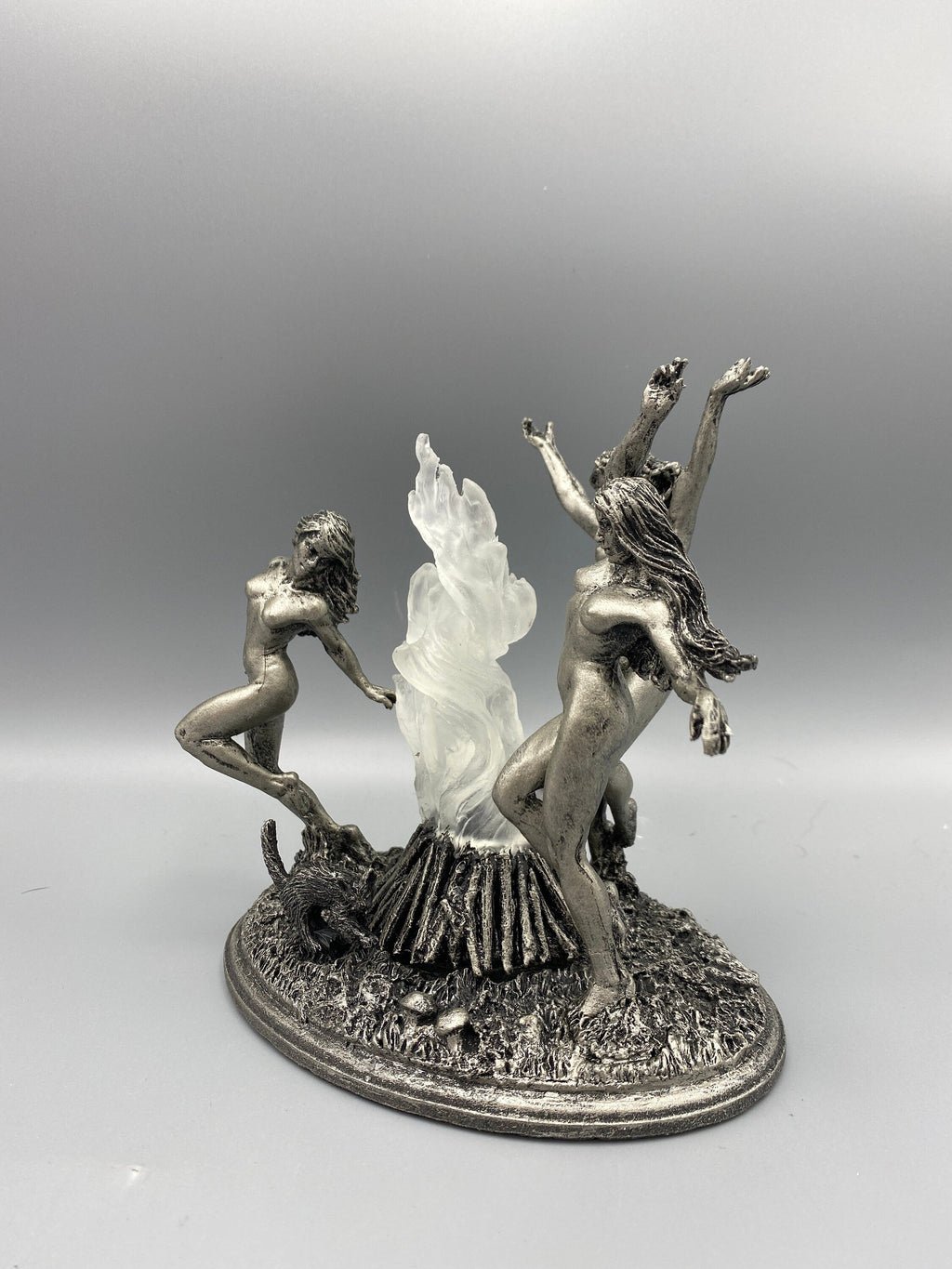 Witch’s Sabbath Statue, Hand Painted Resin Sculpture with LED Tea Light | Pagan Folklore Figurine | Witchy Art for Gothic Home Decor
