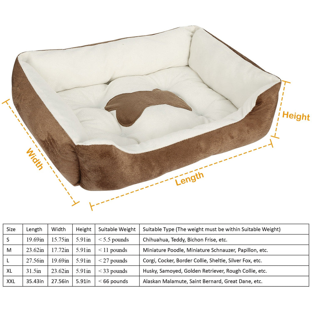 Pet Dog Bed Soft Warm Fleece Puppy Cat Bed Dog Cozy Nest Sofa Bed Cushion Mat For S/M Dog