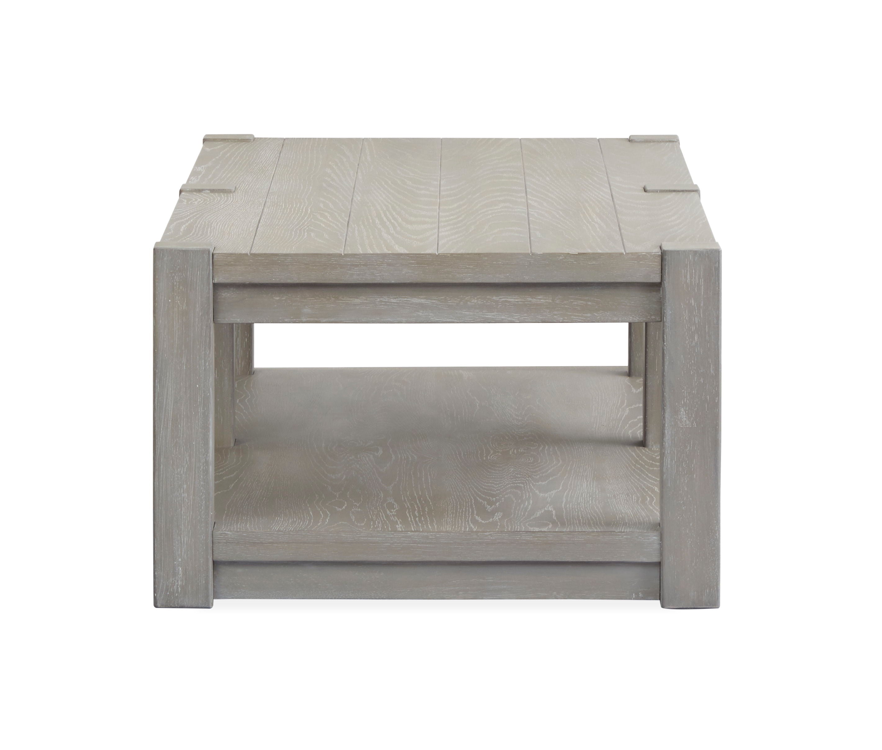 Burgess - Rectangular Shelf Cocktail Table With Casters - Calico Gray