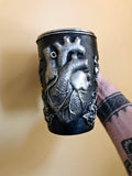 Anatomical Heart Mug, Hand Sculpted Resin Gothic Art Mug with Stainless Steel Liner| Spooky Heart Mug, Halloween Gift and Gothic Home Decor