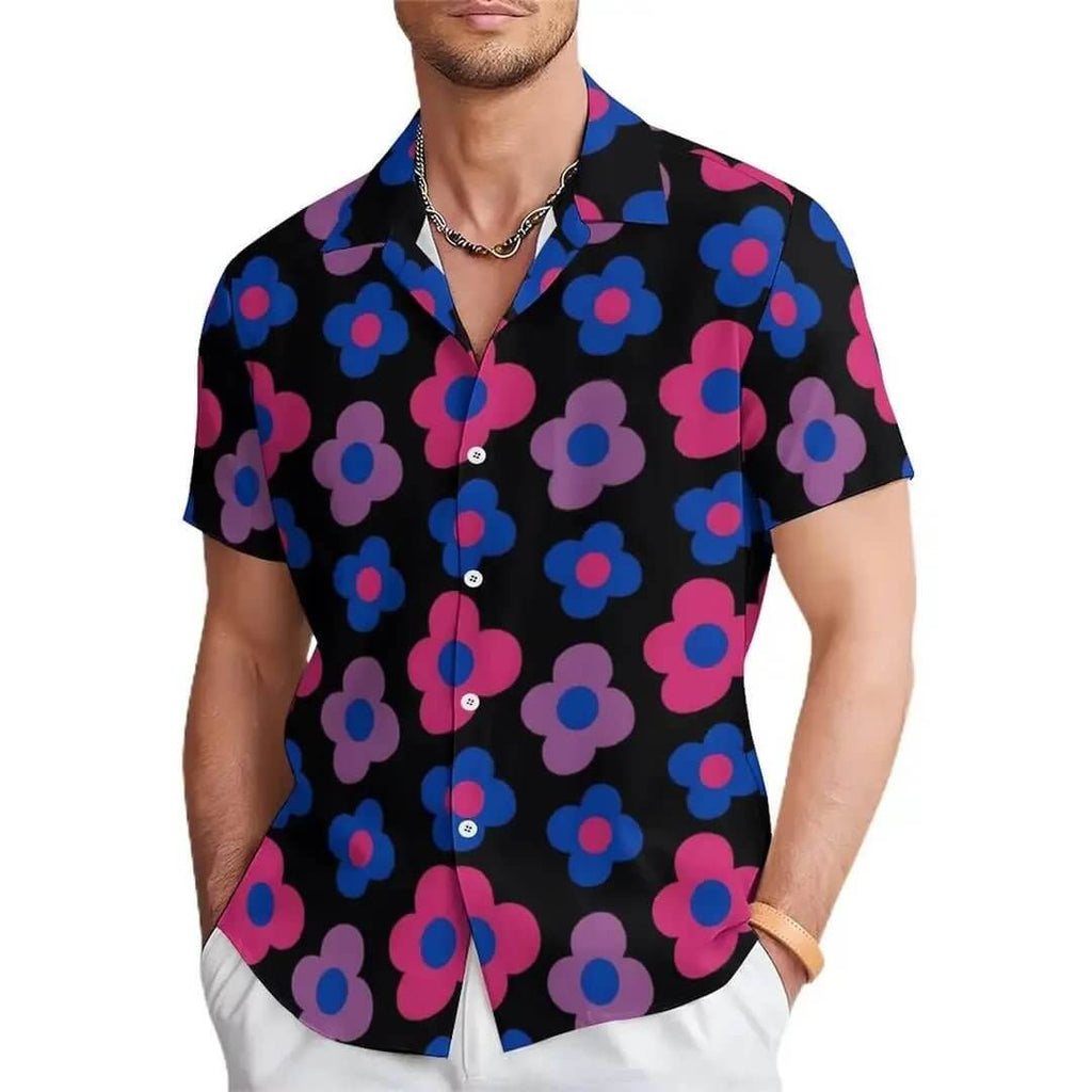 Men's Floral Print Casual Shirt – Unique Design Button-Up