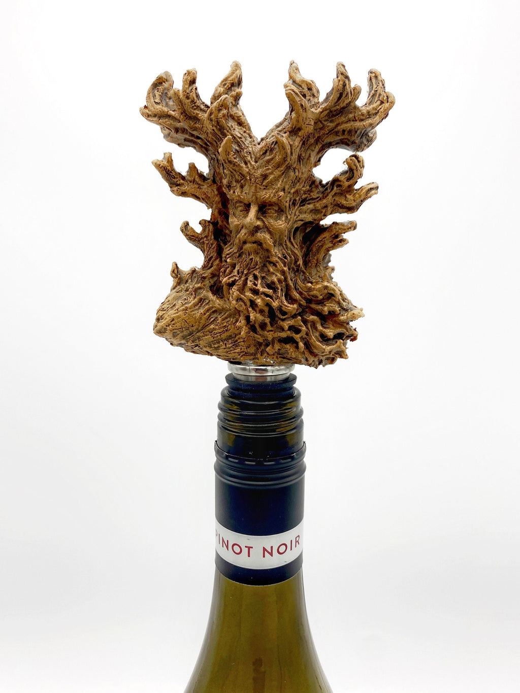 Cernunnos/ Green Man Winestopper, Hand Sculpted Resin, Mythic Fantasy Art Barware | Nature Bottle Stopper | Fantasy Wine and Barware Gift