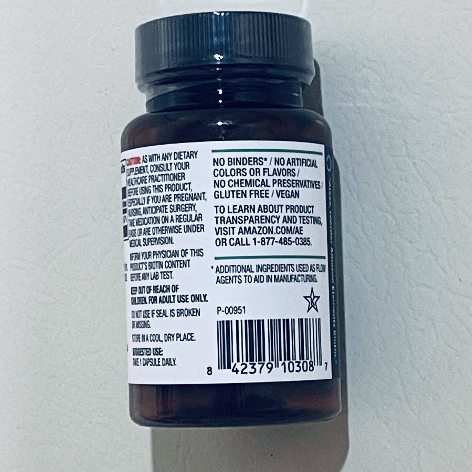 Amazon Elements Biotin 5000 mcg Dietary Supplement, 130 Capsules EXP 3/2027