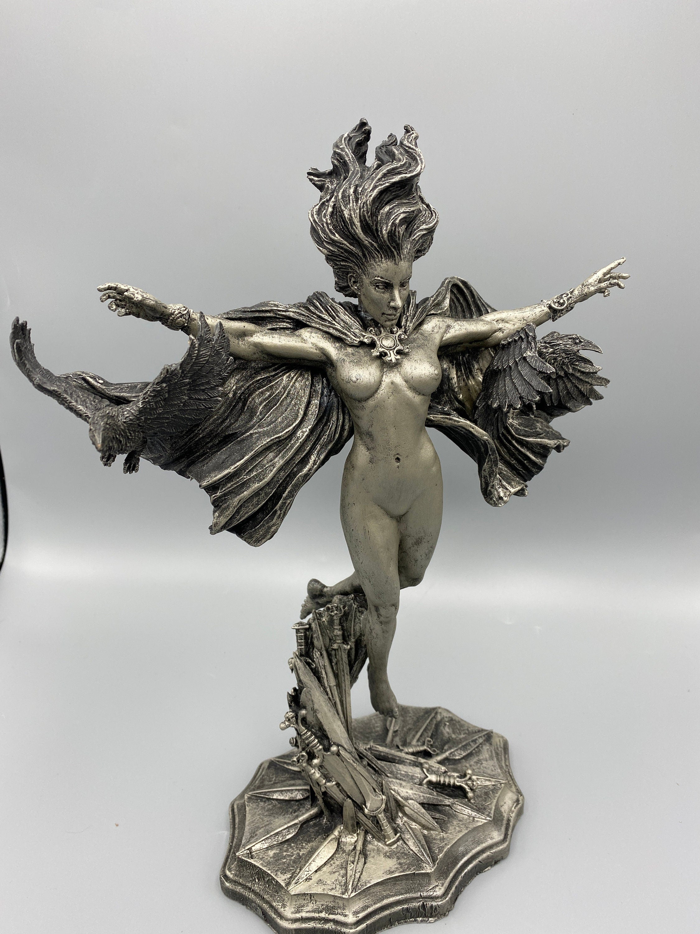 Morrigan the Celtic Goddess Statue | Mythological Deities Figurine | Myths and Legends Character | Mythic Altar Statue for Gothic Home Decor