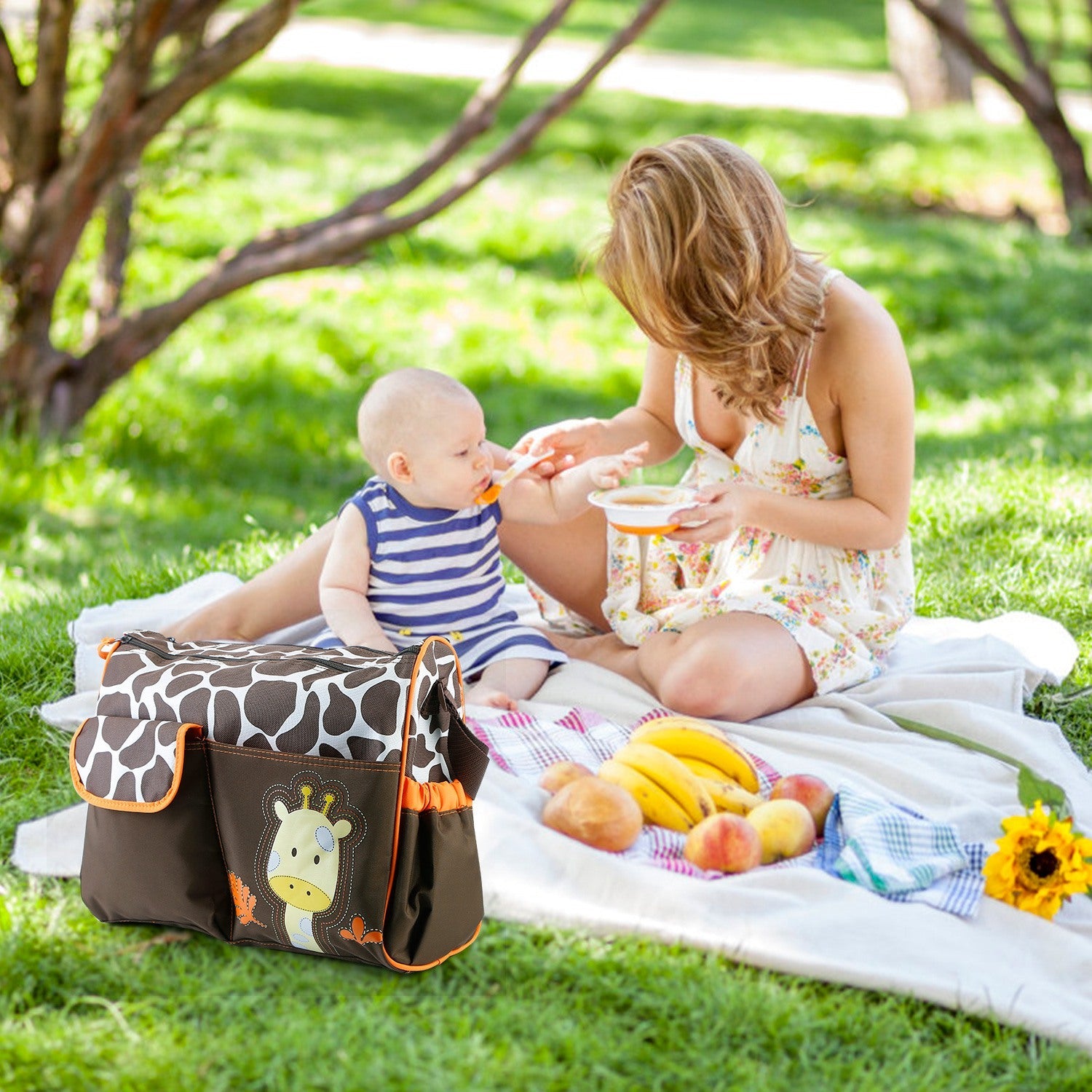 Baby Nappy Diaper Bags Mummy Diaper Duffel Shoulder Bags w/ Wipeable Diaper Changing Pad Transparent Bag Travel Tote Handbags For Overnights