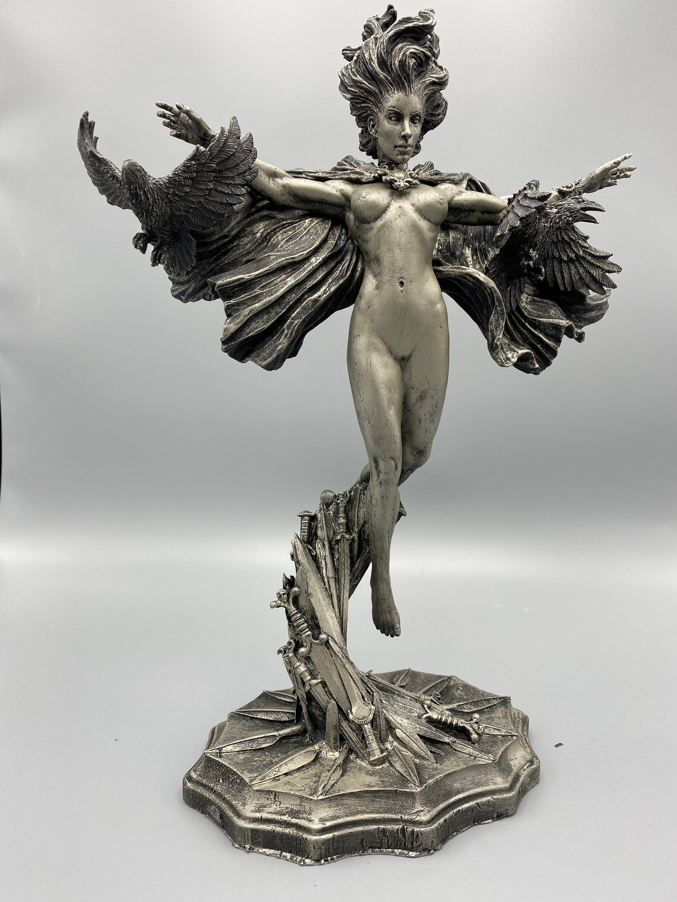 Morrigan the Celtic Goddess Statue | Mythological Deities Figurine | Myths and Legends Character | Mythic Altar Statue for Gothic Home Decor