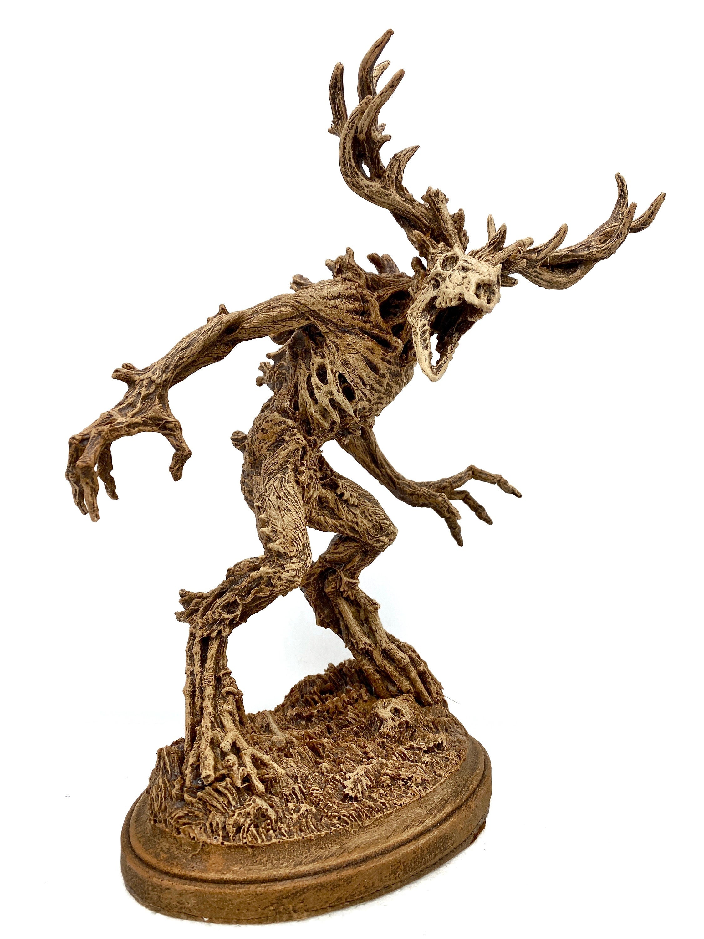 Leshen/ Wendigo Statue, Hand Painted Resin Sculpture | Mythical Creature Figurine | Folklore Legendary Wendigo Figurine. Fantasy Art Decor