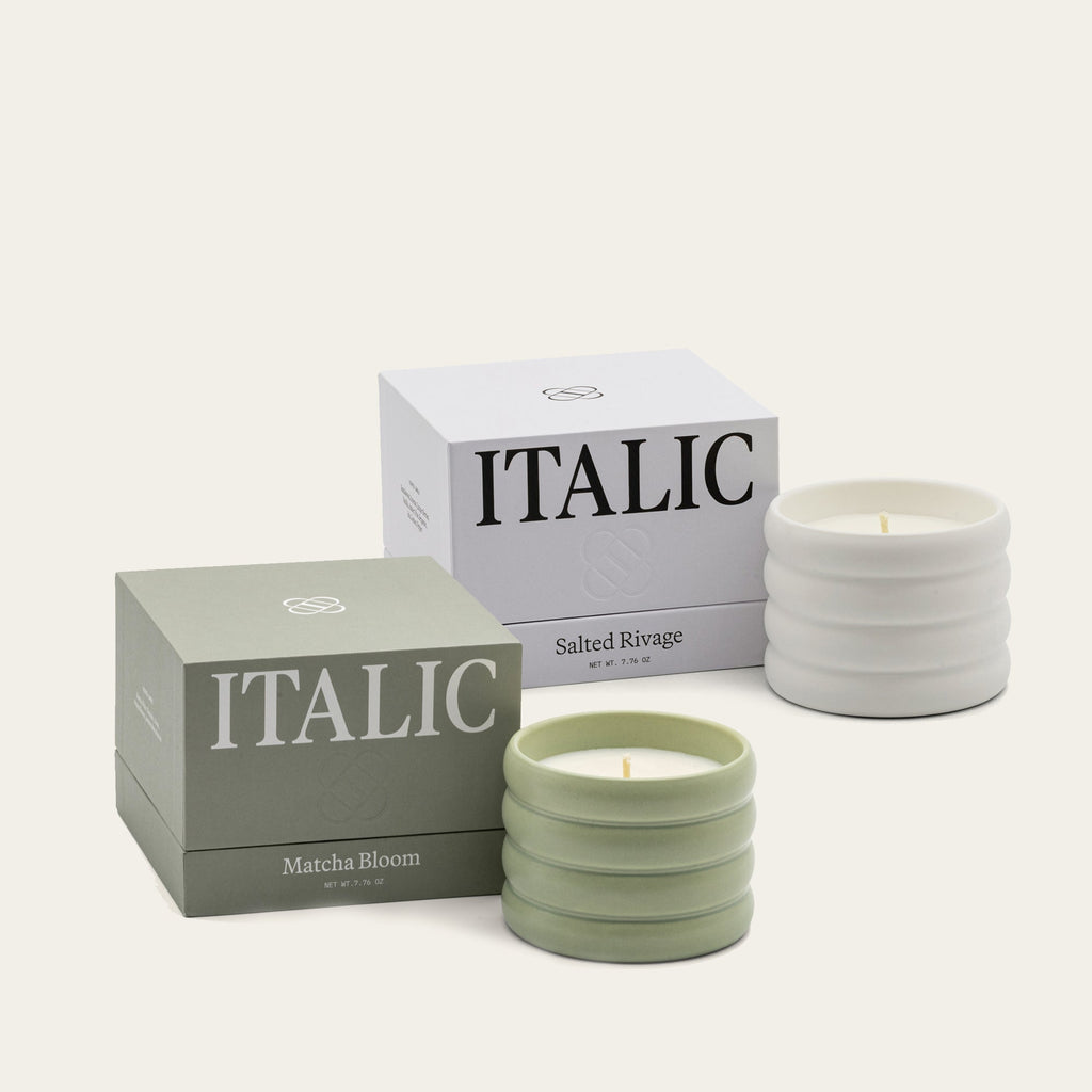 Soy Wax Ceramic Candle & Wick Trimmer Set