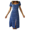 New Summer Fashion Floral Printed Square Neck Dress -  Fashion Party Wear Dresses for women