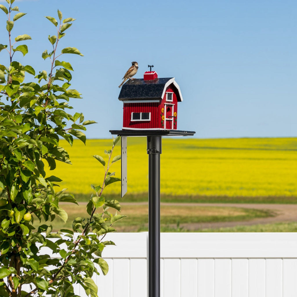 79.92in Bird House Pole Kit Height Adjustable Bird Feeder PoleÊMount Kit Heavy Duty Bird House Pole Set with 5 Prongs Base for Bird House Bird Feeder