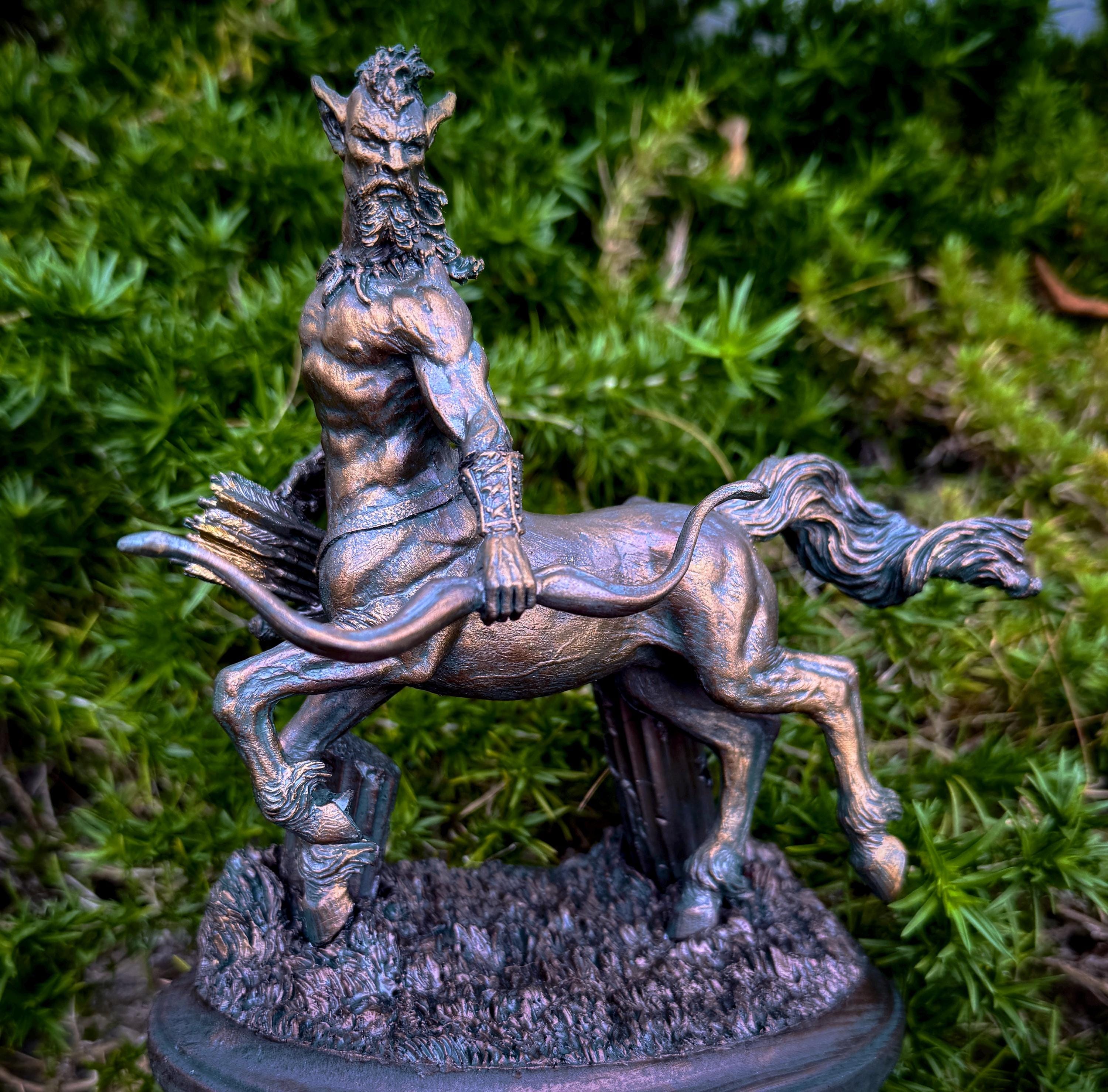 Centaur Statue, Hand Painted Resin Sculpture | Mythical Creature Figurine | Unique Legendary Sagittarius Centaur Figurine. Fantasy Art Decor