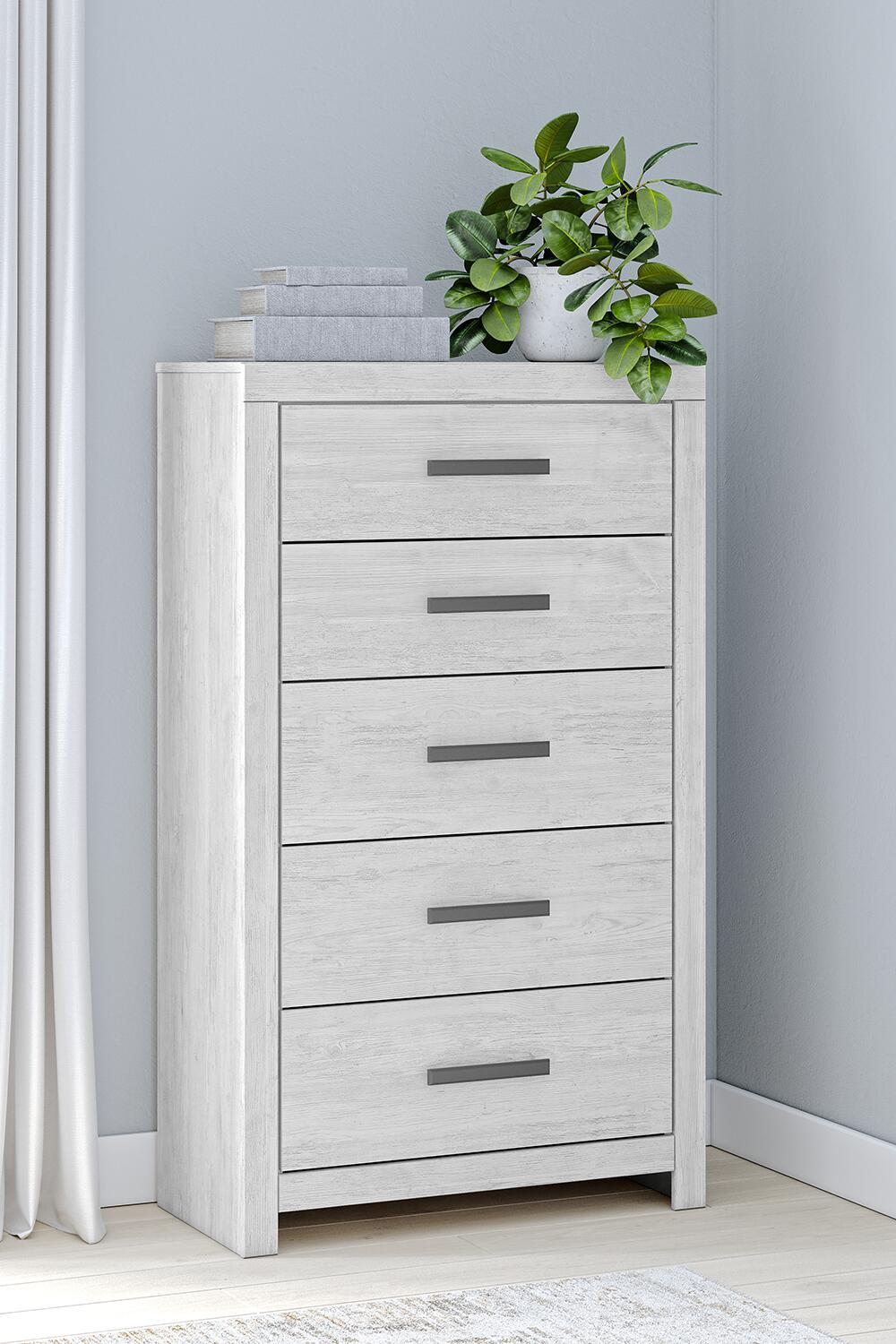 Cayboni - Five Drawer Chest - Whitewash