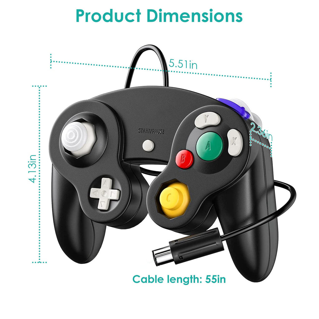 Shock Wired Game Controller Gamepad Compatible with Nintendo Wii Gamecube