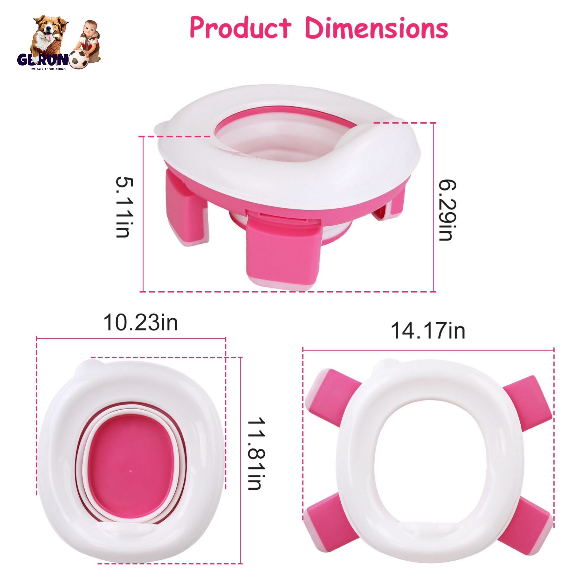 Portable Toddler Potty Toilet Foldable Potty Training Seat Cover with Splash Guard Include Storage Bag 20Psc Potty Bags Baby Toilet Trainer for Indoor
