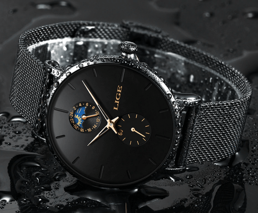 Women's Elegant Waterproof Watch With Chronometers And Braided Stainless Steel Bracelet Excellent Design Perfect Gift