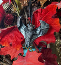 Soaring Fruit Bat Ornament, Hand Painted Resin Sculpture | Gothic Vampire Bat Figurine | Nature Bat Ornament for Halloween and Gothic Decor