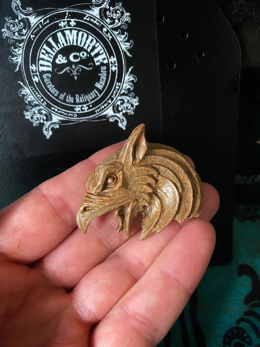 Griffin Magnet, Hand Painted Resin Sculpture | Mythic Fantasy Decor | Legendary Creature Griffin Magnet for Fantasy and Gothic Decor