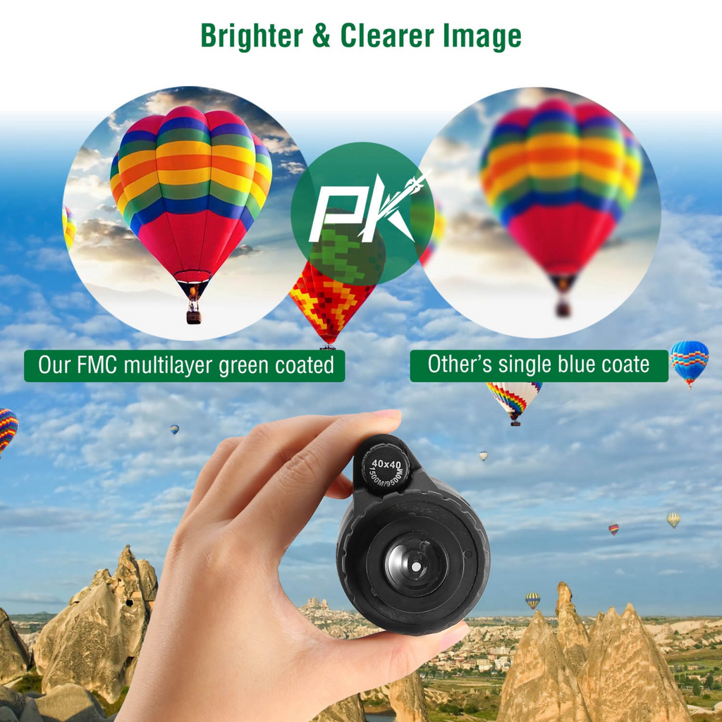 40x40 HD Optical Monocular Telescope w/ FMC Lens Low Light Vision Scope Phone Holder Tripod Compass For Bird Watching Hunting Camping Hiking Sport Eve