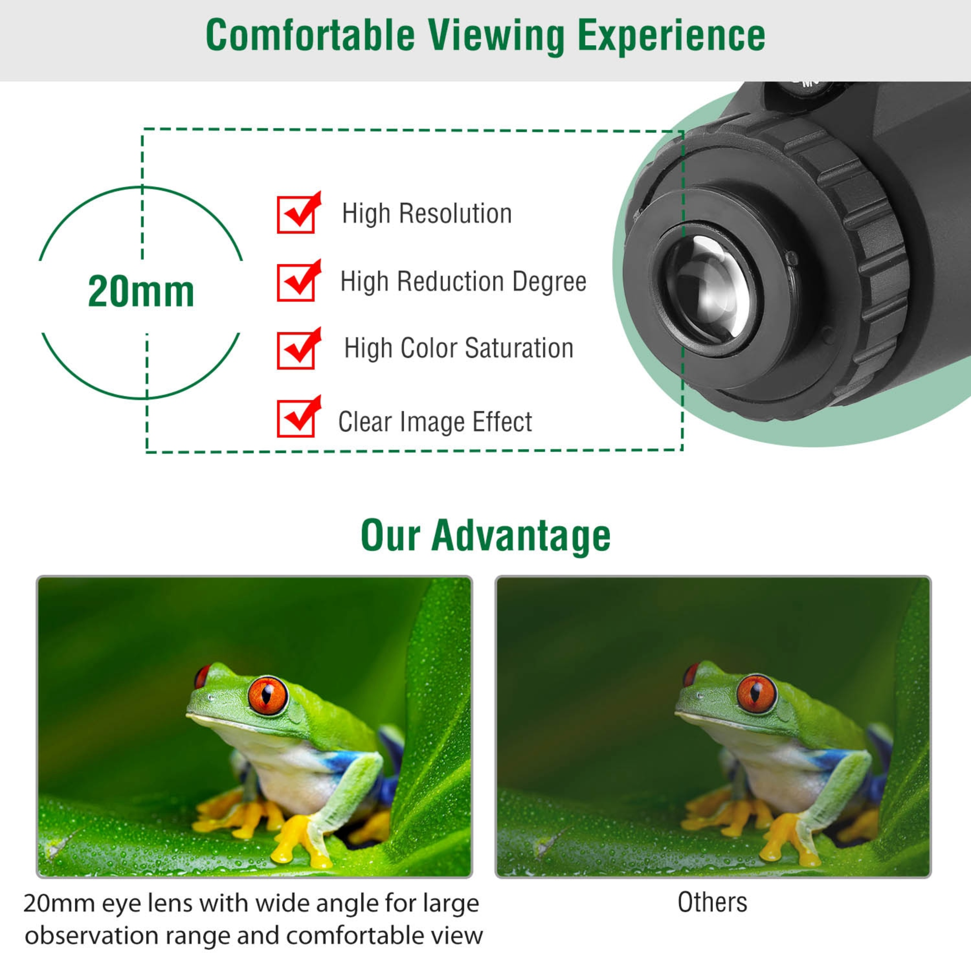40x40 HD Optical Monocular Telescope w/ FMC Lens Low Light Vision Scope Phone Holder Tripod Compass For Bird Watching Hunting Camping Hiking Sport Eve