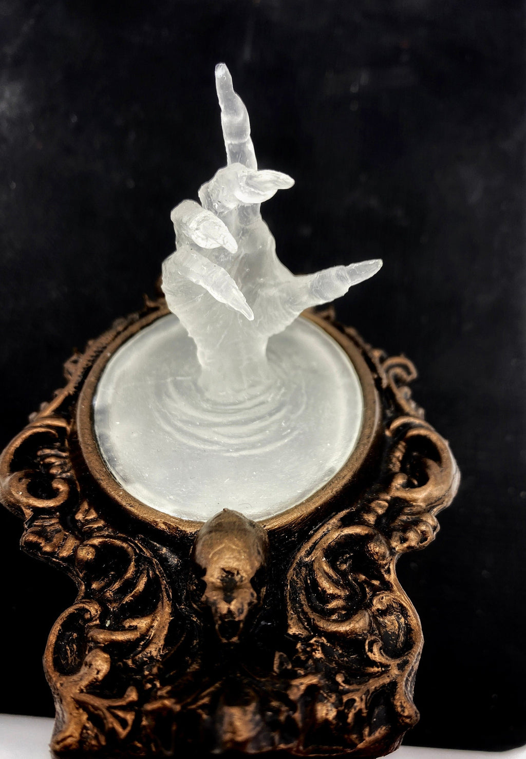Spectral Hand Nightlight, Hand Painted Resin Sculpture | Victorian Gothic Night Light |  Ghost Hand Lighting for Gothic Fantasy Home Decor