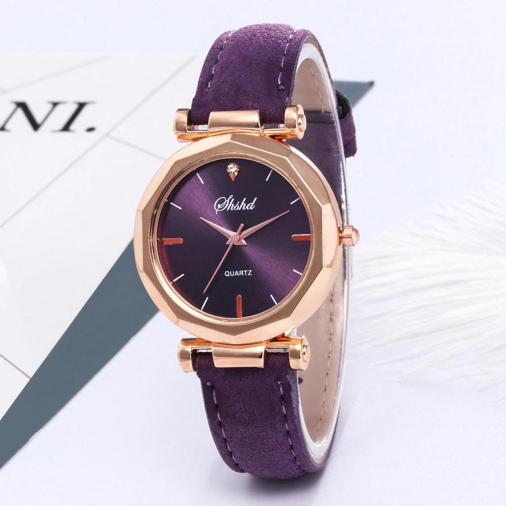 Women Watch Rhinestone Fashion Exquisite Women Leather Casual Watch Luxury Analog Quartz Crystal Wristwatch Bracelet Watch For Women and Girls