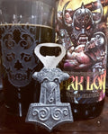 Thor's Hammer Bottle Opener, Hand Painted Resin | Medieval Norse Barware, Mjolnir Viking Bottle Opener | Fantasy Gothic Barware Gift