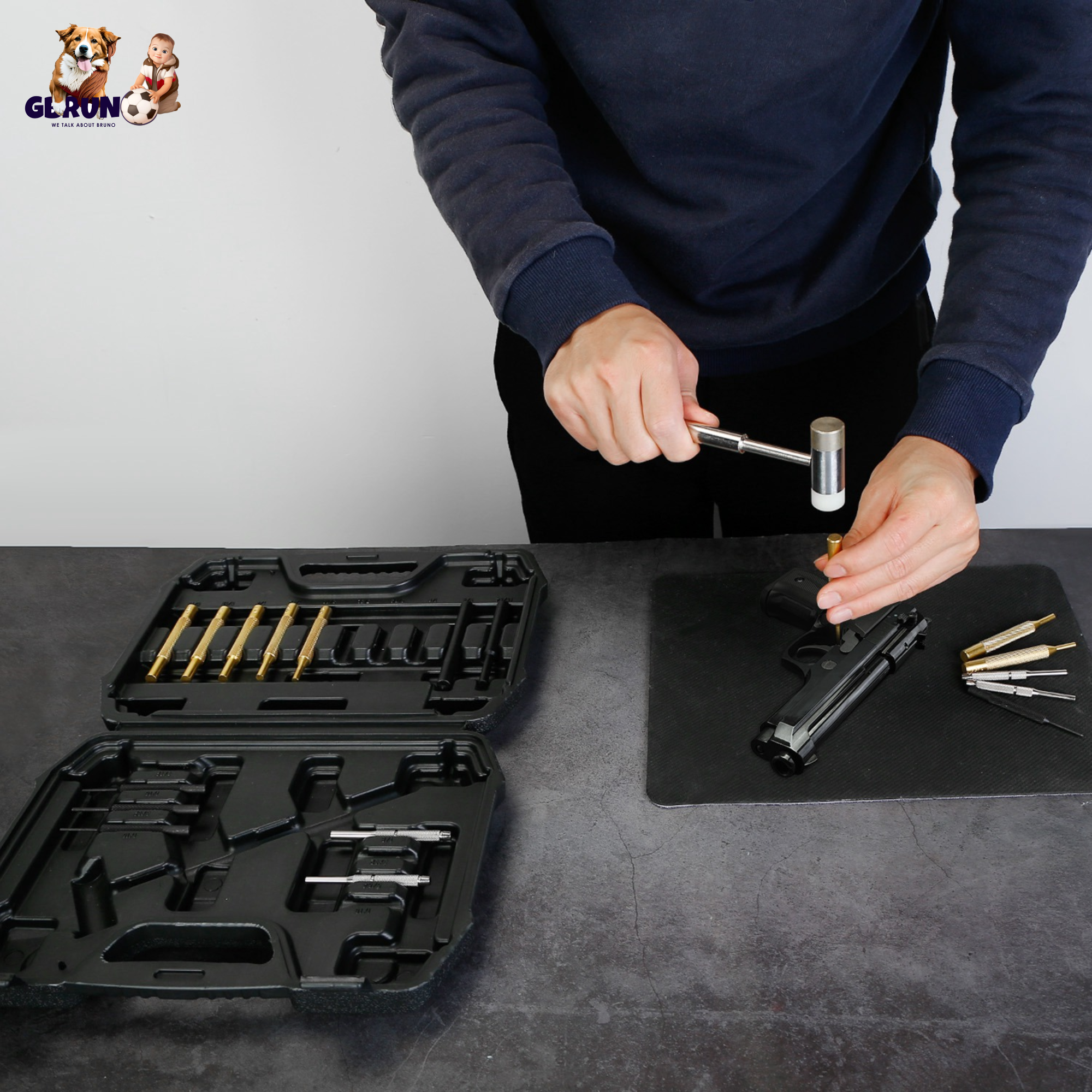19Pcs Hammer Punch Set Drift Pin Punch Kit w/ Brass Chromium Plastic Punches for Gunsmithing Maintenance Armorers Watch Jewelry Craft w/ Portable Stor