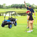 24V Kids Golf Cart 4WD 2-Seater Ride on Car with Storage Trunk and Horn-Blue