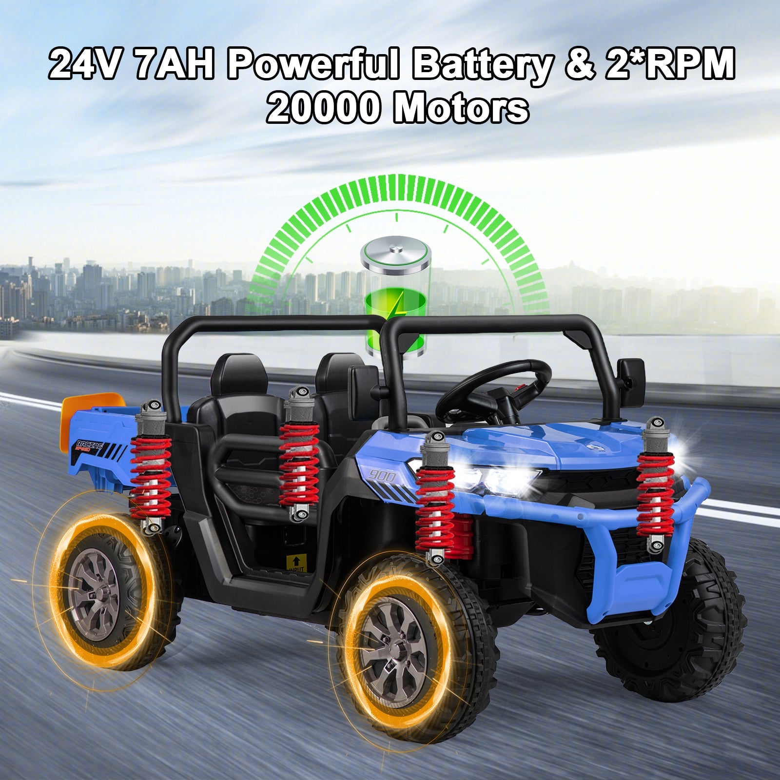 24V Ride on Dump Truck with Remote Control-Navy