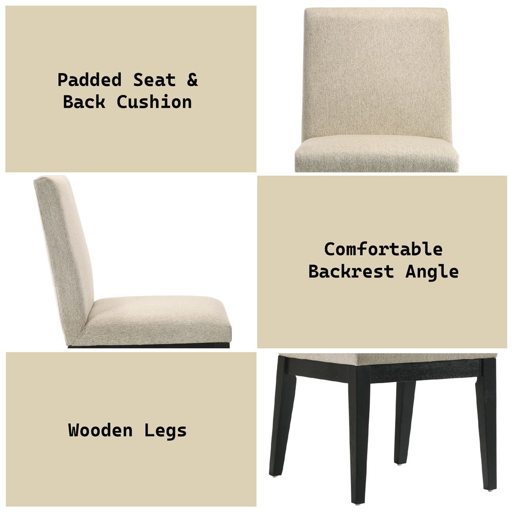 Froja - Side Chair (Set of 2) - Beige Fabric & Black
